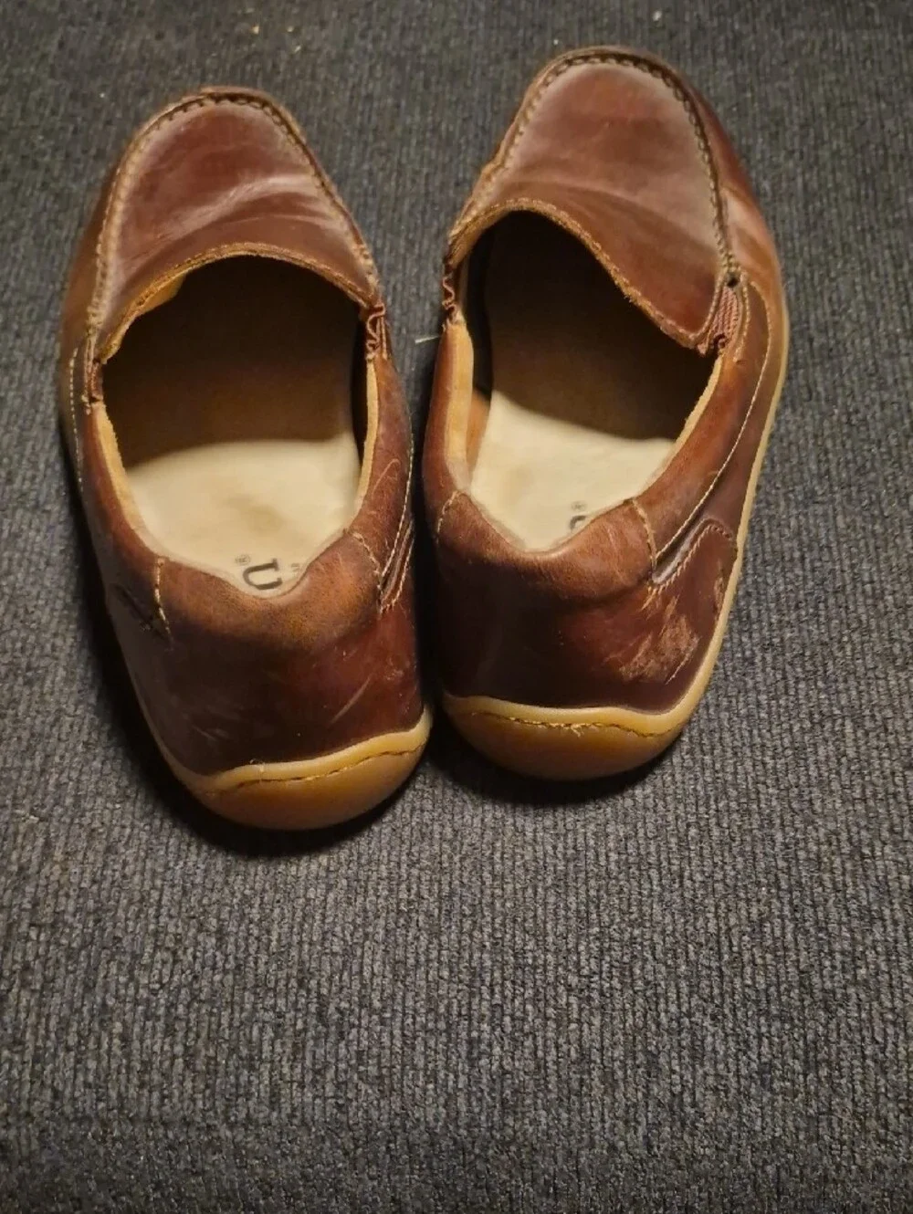 Born Brown Leather Slip-On Loafers
